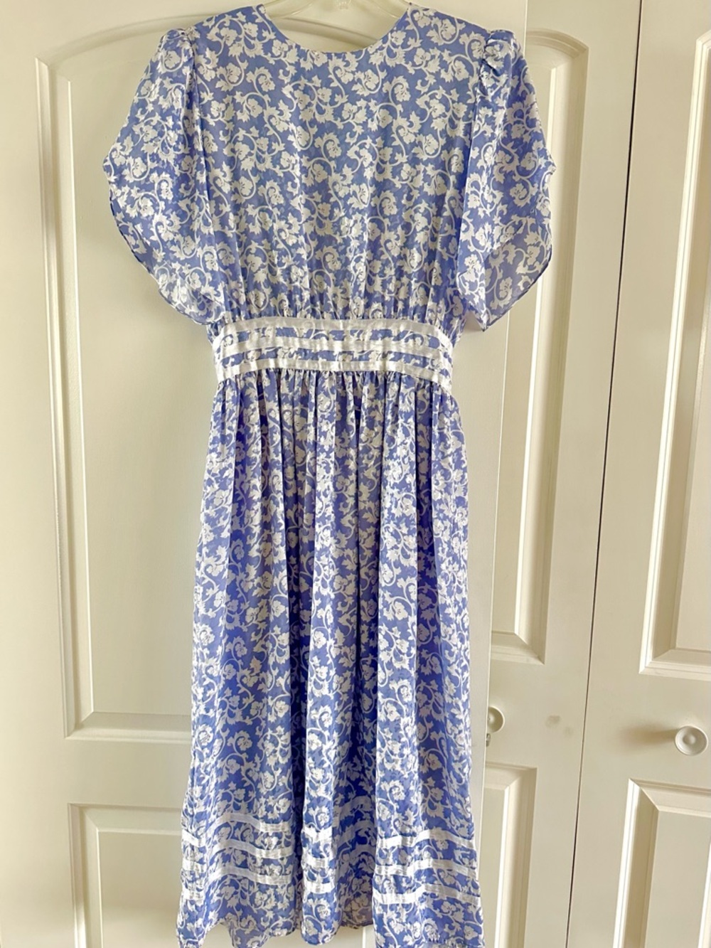 Talbots Blue and White Floral Maxi Dress